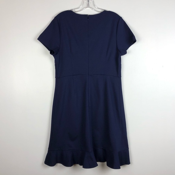 Lark & Ro Blue Faux Wrap Ruffle Dress - Picture 12 of 12